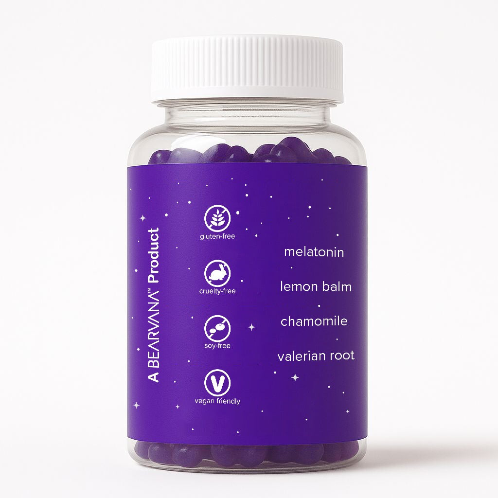 BEARVANA - Sleep Gummies - Melatonin, Lemon Balm, Chamomile & Valerian Root | Grape Flavored