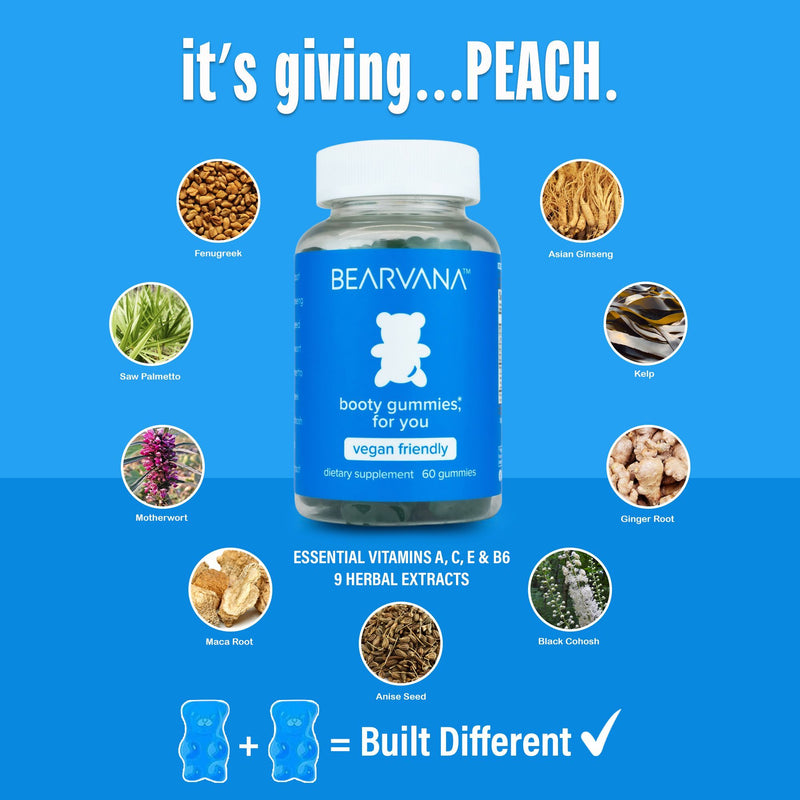 Bearvana BootyBears gummies, competitor product shown for comparison