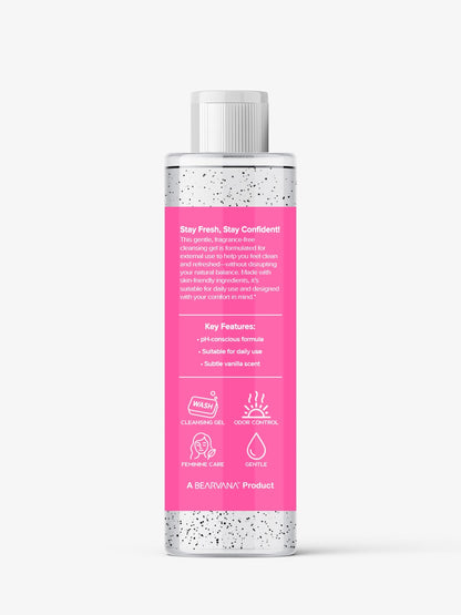 NEW Bearvana pH Balanced Feminine Wash – Gentle Daily Shower Cleanser for Women, Odor Control, Hint of Vanilla Scent, pH Safe Shower Gel