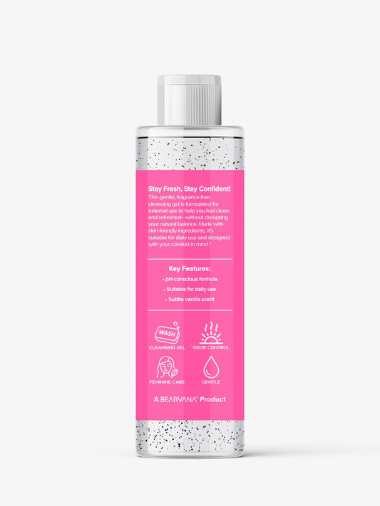 NEW Bearvana pH Balanced Feminine Wash – Gentle Daily Shower Cleanser for Women, Odor Control, Hint of Vanilla Scent, pH Safe Shower Gel